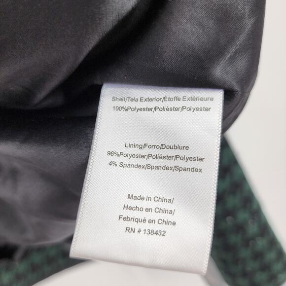 MODCLOTH Green/Black Houndstooth Lined Captivating Classic Blazer Size 2X - Picture 3 of 6